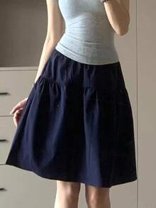 Women Skirts - Navy Blue - View 2