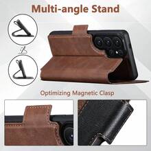 SUTENI Faux Leather Wireless Charging Card Holder Stand Wallet Magnetic Flip Cover Phone Case For Galaxy S26 Ultra S25 S24 S23 S22 For Unisex Relatives Friends And Elders Holiday Gift - Multicolor - View 11