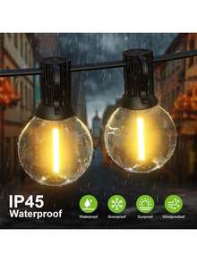 Svater Outdoor Solar String Lights G40 30m G40 Outdoor Solar String Lights Waterproof 4 Modes Auto-On/Off Memory Function Solar Powered For Patio Party Gazebo Wedding [Energy Class G] - màu đen - Xem 2
