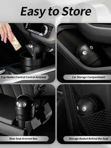 Cute & Leakproof Car Trash Can - Universal Auto Organizer Storage Box With Swing Lid - Trash Can Storage - View 7