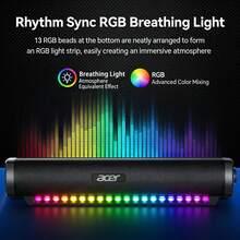 Acer OSK222 Bluetooth Speaker: Dual-Mode Switching, Dual Full-Range + Dual Bass Diaphragms For Powerful Bass, Space-Saving Design, Compatible With Computers And Mobile Phones, Classic Black Design. - Black - View 7