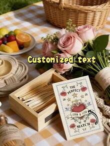 1pc Customized Personalized Matchbox, Create Your Unique Design To Leave Precious Memories, Elegant High-End Collectible Gift, Suitable For Anniversary, Wedding, Birthday Or Other Memorable Occasions, Personalized Couple Size Matchbox, Engagement Gift, Perfect Match - Apricot - View 3