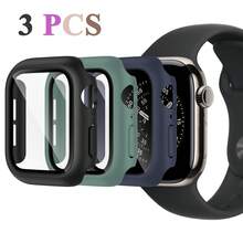[3 Packs] Case Compatible With Apple Watch Case Series SE Ultra 11/10/9/8/7/6/5/4/3/2/1 38MM 42mm 46mm 45mm 44mm 40mm 41mm 49MM With Tempered Glass Screen Protector,Hard PC Protective Bumper And Ultra-Thin Face Cover Compatible With Iwatch Series SE Ultra 11/10/9/8/7/6/5/4/3/2/1 - Black/Green/Midnight Blue - View 7