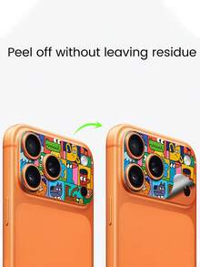 卡通相机镜头贴膜，兼容 17 Pro Max/17 Pro，防刮花个性化镜头保护膜，可爱保护膜，适用于日常、办公室、家庭使用。防水防震防摔防刮花。 - 彩色 - 查看 4