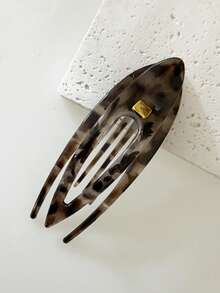 1个简约大号燕尾夹发夹，秋冬季女士发饰 - 黑色 - 查看 7