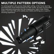 Eonix Creative Light Projector For Bowens Mount: Transform Your Flash With 30 Patterns & 5 Gels For Dramatic Portraits And Backgrounds - Black - View 2