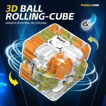 3D Ball Rolling Maze Puzzle Cube - Suitable For Competitive Logic Games, Stress Relief, And Brain Training. - Blue - View 1