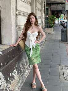 Women Bikini Sets - Polka Dot Three-piece Set - View 1