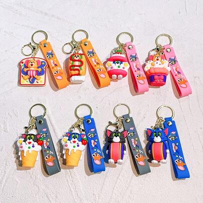 Warner Bros Sweet Cat And Mouse Cute Keychain Collection! Healing Pendant Is Suitable For Bag Pendants As Gifts For Friends