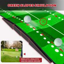 1pc Golf Putting Mat Non Slip Wear Resistant Design Comfortable Fabric For Indoor Practice - Green - View 10