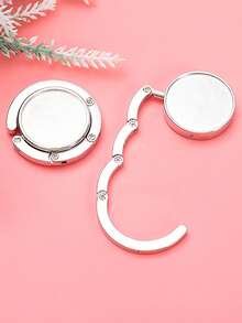 1Pc Portable Folding Alloy Purse Handbag Bag Hanger Hook Holder Table Hook - Round - View 8