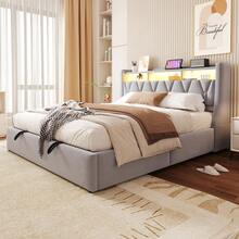 Bed Frames - Light Gray + Upholstered + 180cm*200cm - View 2