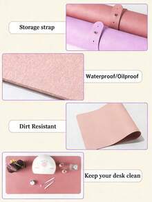 3pcs Faux Leather Manicure Desk Pad, Colorful Foldable Nail Hand Support Cushion, Suitable For Manicure Armrest Pad, Soft Microfiber Leather Nail Mat, Waterproof And Durable Armrest Pad