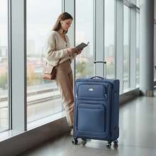 NEW YORK XPRESS Lightweight Water-Resistant Softside Spinner Luggage With Secure TSA Lock,Expandable Design & Organized Interior,Suitable For Long Or Short Travel - 藍色 - 查看 11