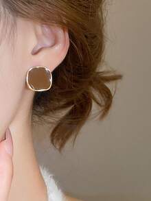 1 Set de Aretes de Gota Redonda Versátil Estilo Coreano, Regalo del Día de San Valentín - Multicolor - Ver 6