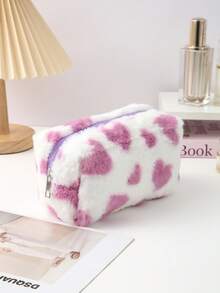 1PC Sweet Portable Heart-Shaped Storage Bag, Exquisite Desktop Decoration, For Storing Cosmetics And Study Supplies, Vintage Valentine's Day Gift - Multicolor - View 22