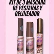 KIT DE 3 PIEZAS PROSA CAFE, RIMEL PARA ALARGAMIENTO DE PESTAÑA RIMEL PARA VOLUMEN Y DELINEADOR DE OJOS - Marrón - Ver 1