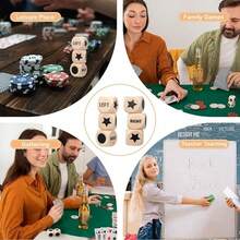 Upgrade Left Right Center Dice Game Set With 3Pcs Beech Wood Dices,Wooden Cube,Great Tools,Left Right Center Game Dices Accessorie Family Indoor Outdoor Travel - Default - View 5