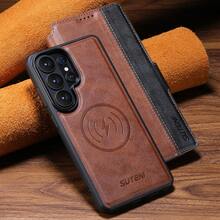 SUTENI Faux Leather Wireless Charging Card Holder Stand Wallet Magnetic Flip Cover Phone Case For Galaxy S26 Ultra S25 S24 S23 S22 For Unisex Relatives Friends And Elders Holiday Gift - Multicolor - View 18