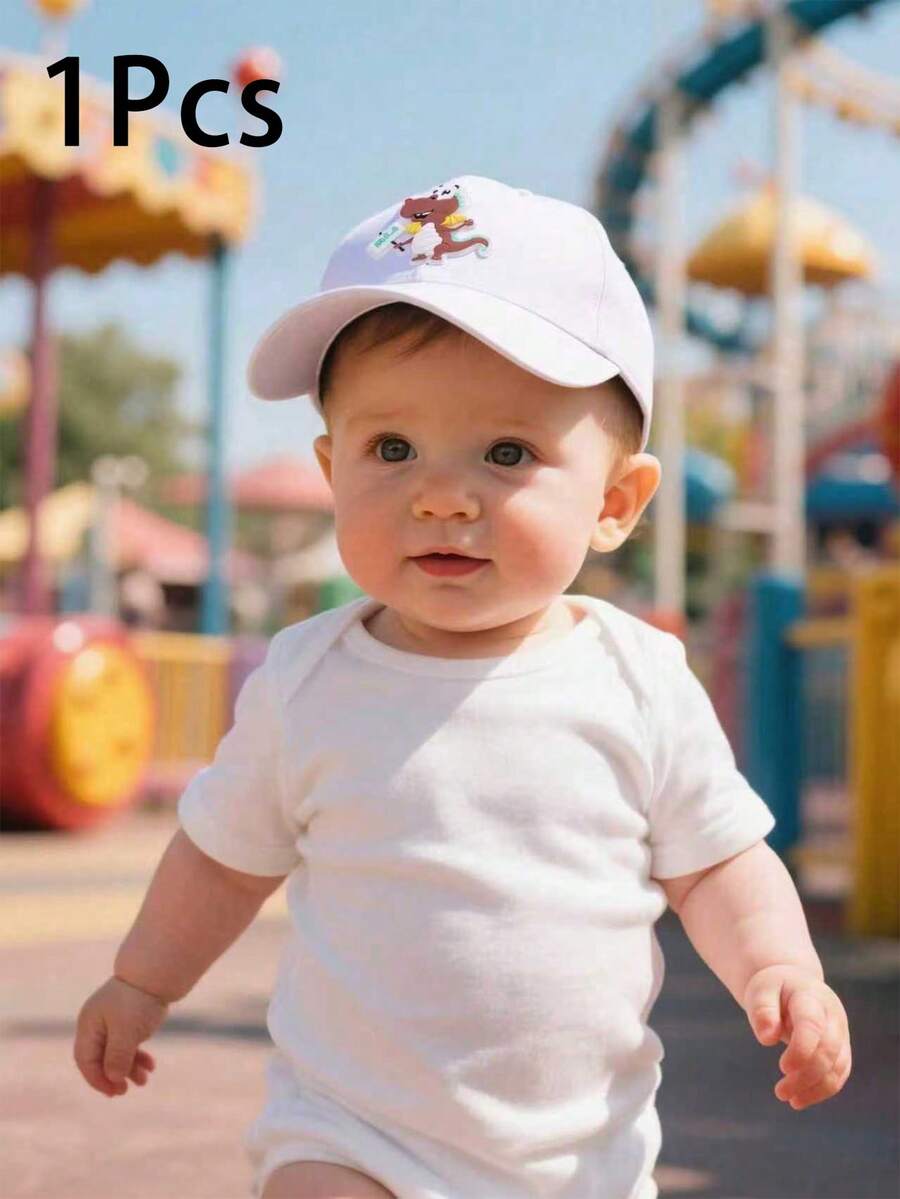 1顶可爱婴儿棒球帽，可调节软帽檐，适合婴幼儿 - 彩色 - 查看 1