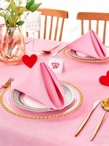 2/6/12/240 pezzi Tovaglioli di San Valentino romantici ad alto grammo di colore solido, lavabili e riutilizzabili, adatti per appuntamenti, raduni, feste, hotel, ristoranti, soggiorni e decorazione domestica quotidiana - Rosa - Visualizzare 6