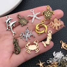 20/100pcs Beach Charms Collection, Bulk Marine Sea Animal Life Nautical Charms Metal Pendant Craft Supplies Findings For Necklace And Bracelet Jewelry Making - One Size - View 7