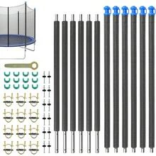 GCCSJ Trampoline Net Replacement,6-Piece Heavy Duty Universal Trampoline Straight Bar Replacement Set - Includes Foam Sleeves, Bar Caps, Clips & Hardware, Fits 8-16 Ft Trampoline Frames, Durable Trampoline Accessory Kit - Black - View 2