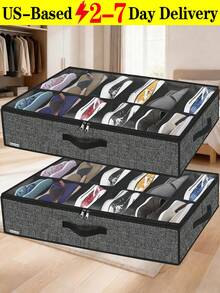 [US-Based Shipping]Non-Woven Fabric Bed-Under Quilt Storage Bag, Wardrobe Dustproof And Moisture-Proof Organization Bag, Foldable Storage Box, Under-Bed Shoe Storage Bag, Wardrobe Organizer With Transparent Window And Sturdy Handles, Foldable Bedroom Closet Storage Box, Foldable Gray Non-Woven Fabric Shoe Box With Transparent Lid - Dustproof And Moisture-Proof Under-Bed Storage Box, Multi-Compartment Design Ideal For Sneakers And Casual Shoes, Convenient Handles, Shoe Organizer Rack, Shoe Storage Rack, Shoe Organizer, Shoe Rack, Shoe Storage Box,  Shoe Rack Organizer, Shoe Storage And Organization, Shoe Rack Storage, Shoe Storage Rack, Shoe Organizer, Shoe Storage And Organization, Shoe Box Storage, Under-Bed Storage, Space-Saving Shoe Storage, Storage And Organization, Shoe Box Storage Box, Wardrobe Space Saver, Multi-Compartment Storage Box, Foldable Shoe Cabinet, Under-Bed Storage Box, Minimalist Storage Design, Rectangular Storage Box, Sturdy Handles, Non-Woven Fabric Box - 彩色 - 查看 12