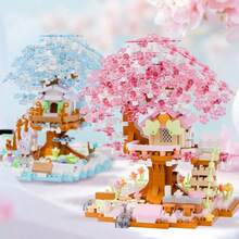 4-Season Cherry Blossom Tree Building Block Set, High-Quality ABS Material, Desktop Art Decor, Warm Home Accents, Mini Brick Blocks, Educational Toy For Children, Suitable For Mother's Day, Valentine's Day And Other Holidays Gift - Cherry Blossom Tree House - View 6