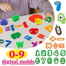 42pcs Learning Clay Tool, Play Dough Roller And ABC Capital Letter Mold & 0-9 Digital Mold, Assorted Colors, Educational Tools For Early Learning, Creative Handmade Craft Tools, Local Warehouse - Red - View 8