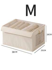 Large Capacity Storage Basket, Portable Wardrobe Storage Organizer Bag, Foldable Wardrobe With Window Storage Box, Durable Storage Container With Lid, Suitable For Blankets, Clothes, Bedding, Space Saving Storage Container, Sturdy, Travel Pouch, Wardrobe Organizer, Room Decor, Dorm Essential - Multicolor - View 11