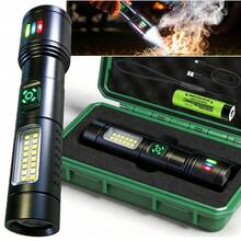 A Flashlight That Can Start A Fire With Storage Box Flashlight Rechargeable Aluminum Alloy High Lumen Fire Starting Flashlight Torch 6 Modes Flashlight With COB Side Light Tactical Adjustable Beam Suitable For Survival In The Wild Camping Fishing - Fire Starting Flashlight Gift - View 2