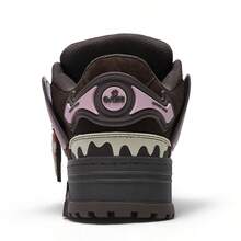 Q-AND  Women's Casual Sneakers, Outdoor Skateboard Shoes, Women's Thick-Soled Skateboard Shoes | Low-Top Shock Absorption, Thick Shoelaces With Waffle Soles | Breathable Casual Sneakers | Fashion Sneakers | Must-Have For Outdoor Street Travel - 黑深林棕 - 查看 4