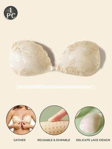 1pc Women Invisible Push-Up Lace Bra With Clear Straps, Self-Adhesive Lifting Backless Bra, Elegant Strapless Bras For Wedding Dresses & Evening Gowns - Multicolor - View 19