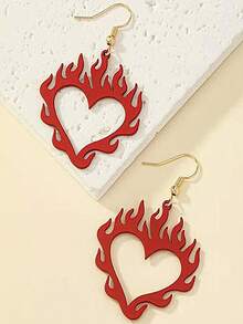 1 Pair Dopamine Geometric Minimalist Cute Cartoon Multi-Element Versatile Casual Everyday Earrings, Suitable For Valentine's Day - Multicolor - View 4