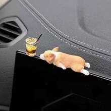 Corgi Car Center Console Decor - Powered-Free Central Console Decor With Adhesive Pad, Cute Desktop Organizer, Suitable For Home/Office Use, Perfect Gift For Dog Lovers (Christmas, Valentine's Day, Birthday) - Car Desktop Decor - A - View 6