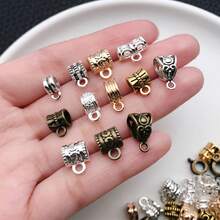 20/100颗扣环珠吊坠，吊环管珠，散珠隔珠，珠子挂钩吊坠，用于珠宝制作DIY项链手链 - 均碼 - 查看 12