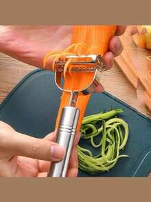 Vegetable Slicer Set: Potato Grater, Cucumber Slicer, Kitchen Shredder For Home, Restaurant, Cafeteria Use Stainless Steel Potato Peeler, Multi-Functional Fruit & Vegetable Peeler, Potato Shredder, Potato Chip Slicer - Multicolor - View 9