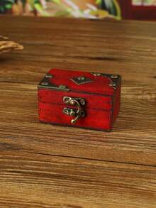 1pc Vintage Mini Wooden Jewelry Storage Box, Ring Necklace Packaging Box, Antique Wooden Box, Art Collection Box, Craft Wooden Box, Unique Gift Box, Antique Collectibles Storage Box, Secret Treasure Box - Multicolor - View 15