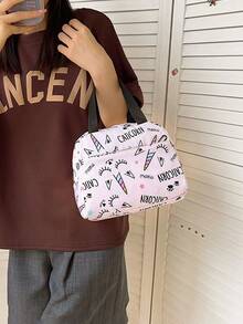 Bộ 3 món thời trang Preppy họa tiết chữ cái/kỳ lân, gồm ba lô, túi đựng cơm trưa và hộp bút, có ngăn đựng laptop, dây đeo điều chỉnh được và nhiều ngăn nhỏ, dung tích lớn, lý tưởng cho nữ sinh/sinh viên đại học/sinh viên tốt nghiệp sử dụng hàng ngày/đi nghỉ mát/du lịch/đi học. - Hồng - Xem 7