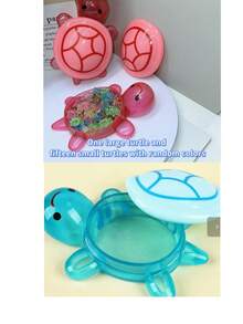 Giant Glow-In-The-Dark Turtle Figurine - Mini Red Turtle Model Set, Suitable For Desktop Decor, Bookshelf Display And Gifts For Girls - Multicolor - View 11