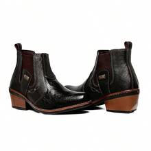 Men's Country Ankle Boots Genuine Leather - Negro - Ver 4