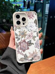 Ốp lưng điện thoại chống sốc họa tiết hoa, 1 chiếc, bảo vệ điện thoại chống va đập thời trang, tương thích với iPhone 17/17 Pro/17 Pro Max/16/11/13/15/15 Plus/15 Pro/15 Pro Max/12/14 Pro Max/11 Pro Max/12 Pro/12 Pro Max/13 Pro/13 Pro Max/14 Pro/14 Plus, quà tặng mùa xuân. - Màu be - Xem 2