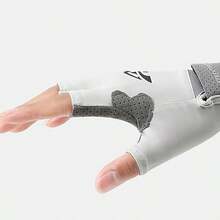 Quick-Dry Breathable Sports Gloves, Anti-Slip Half Finger Fishing Gloves, Fingerless Sunscreen Cycling Gloves - Grey - View 11