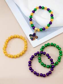 Vòng tay nhiều lớp bằng đất sét polymer phong cách lễ hội Bohemian Western Gras, mặt hàng thương mại điện tử xuyên biên giới phổ biến. - Nhiều màu - Xem 2