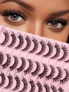 20 pares de pestañas postizas completas, con textura de pelo de marta esponjoso, adecuadas para looks de maquillaje diario, de fiesta, de cita y de boda. - Multicolor - Ver 4