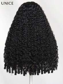 UNice 13x4 Pre-Everything™ No Slip Lace Frontal Natural Black Burmese Curly Wig With Finger Coily Ends Natural Texture & Bouncy Mixed Curl Pattern Put On And Go Glueless Wig Pre Plucked Pre Cut Bleached Knots Human Hair Wigs 150% Density - SNatural - 查看 6