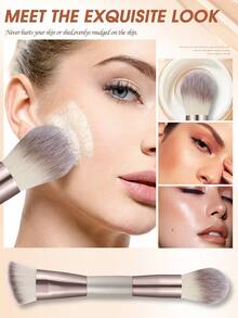 1pc Pro-Grade Single Makeup Brush: Dense Powder-Grabbing Brush – Essential For Daily Makeup & Travel Vanity - Multicolor - View 3