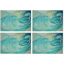 Bộ 4/6 tấm lót bàn ăn nghệ thuật trừu tượng hiện đại, phong cách mùa hè, màu trà, vân gỗ mộc mạc, tranh sơn dầu phối màu tương phản, bảo vệ mặt bàn, thích hợp cho nhà bếp, phòng ăn, đám cưới, trang trí ngày lễ, trang trí phòng, trang trí không gian, kích thước 18*12 inch/45*30 cm - Nhiều màu - Xem 8