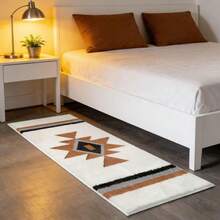 1pc Modern Geometric Design Luxury Runner Rug, Suitable For Decorative Rug, Bedroom Decor, Small Rug, Carpet, Home Decor, Living Room Rug, Living Room Small Rug, Bedroom Rug, Living Room Home Decor, Outdoor Rug, Washable Rug, Plush Rug, Thick Rug, Fluffy Rug, Autumn/Winter Rug - Multicolor - View 3